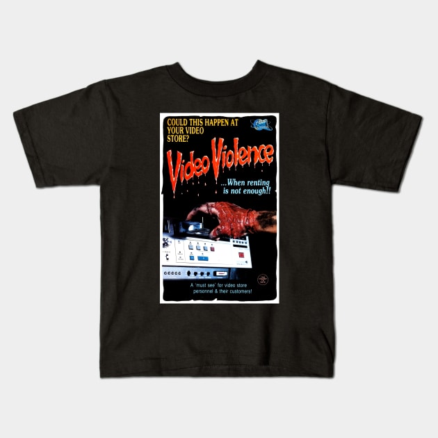 Video Violence VHS (1987) Kids T-Shirt by Scum & Villainy